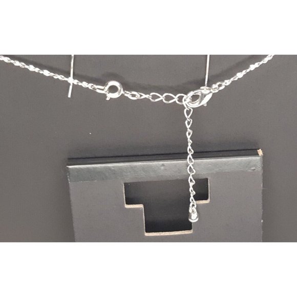 Women's Silver Toned Pink Stone Necklace And Earring Bridal Set - Picture 11 of 16